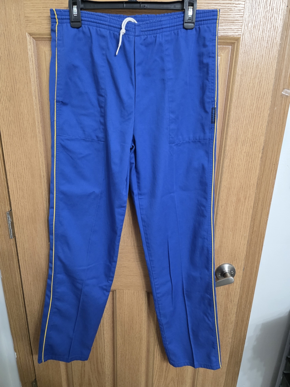 Men's Vintage Dickies Royal Blue Athletic Drawstring Pants with Yellow Trim